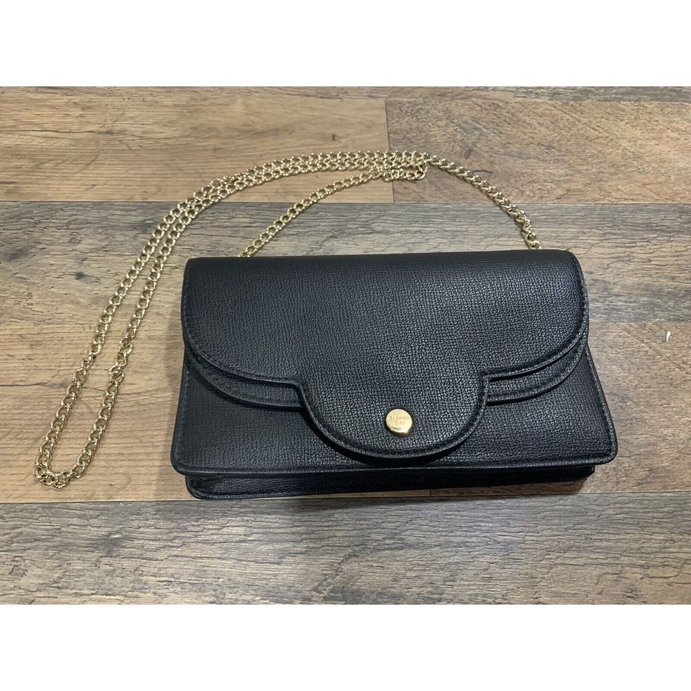 GIANNI BINI Black Gold Chain Strap Convertible Clutch/Crossbody